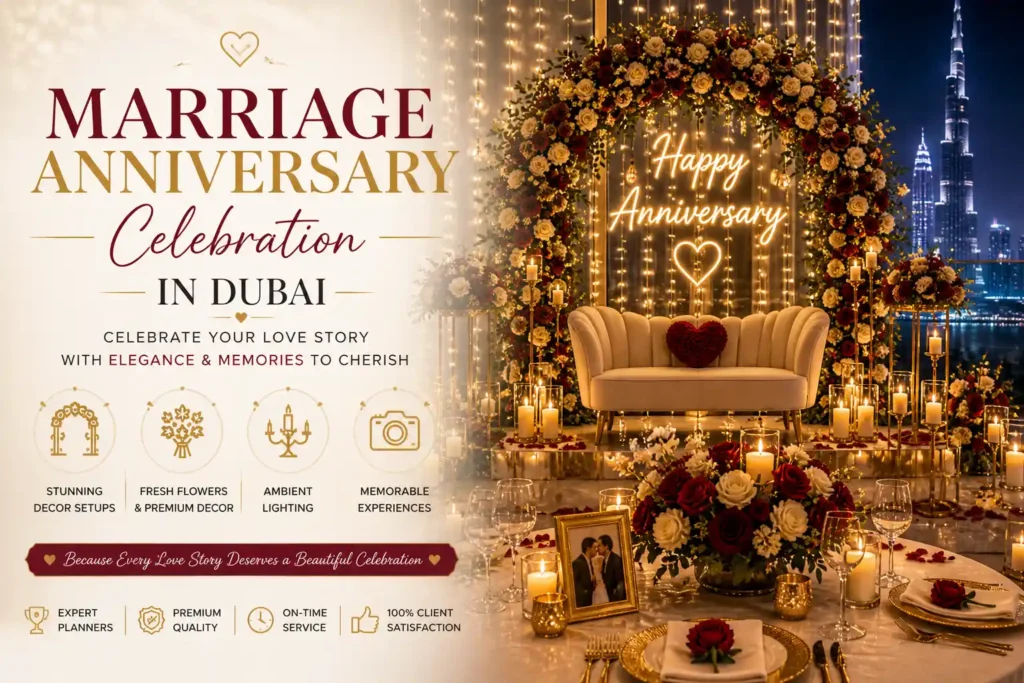Marriage Anniversary Celebration in Dubai