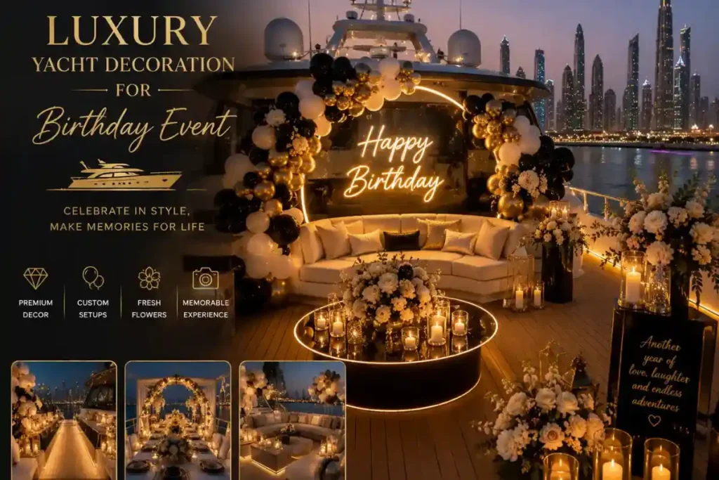 Yacht Decor for Birthday in Dubai