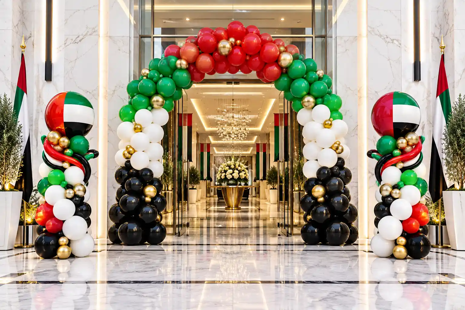 UAE National Day balloon decoration in Dubai